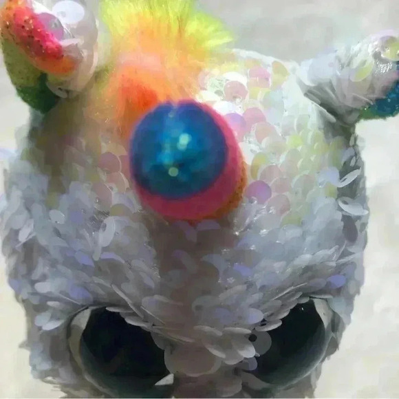 Ty Beanie Boo Pixy Unicorn Shiny Pink  / White / Rainbow Sequins 6” - Picture 6 of 12